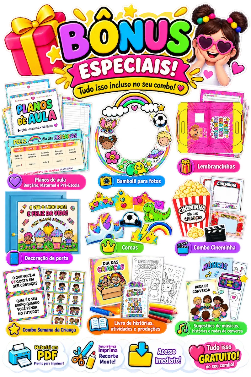 Bônus especiais do Combo Cabelo e Mochila Maluca