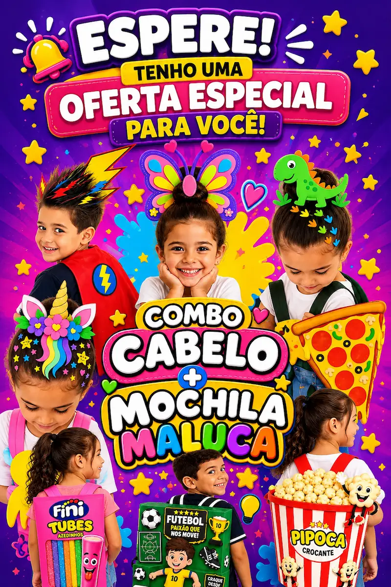 Oferta especial Combo Cabelo e Mochila Maluca